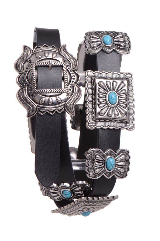 Square Black Turquoise Women's Concho Belt – Horse Creek Outfitters