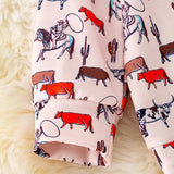 Multi-Printed Cow Kids Pullover