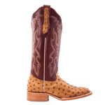 R. Watson Women’s Antique Saddle Bruciato Full Quill Ostrich Boot
