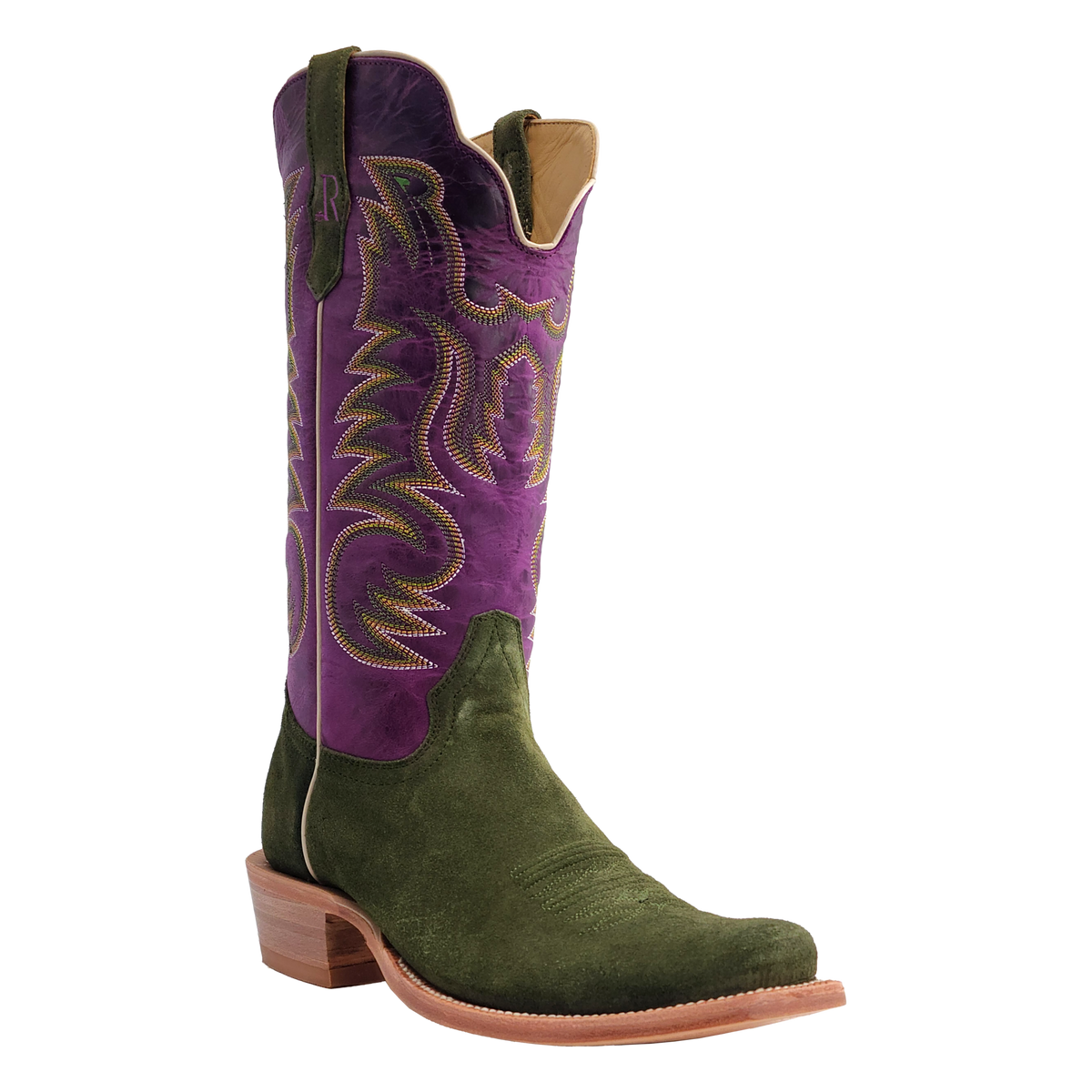 R. Watson Men's Forest Green Rough Out Electric Purple