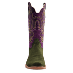 R. Watson Men’s Forest Green Rough Out Electric Purple Cowhide Boot