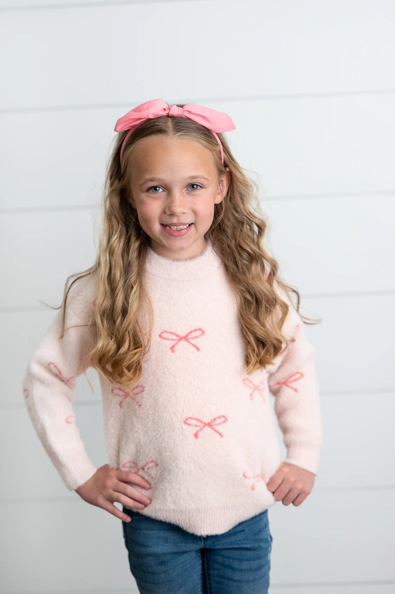Claver Pink Bow Sweater main image 0