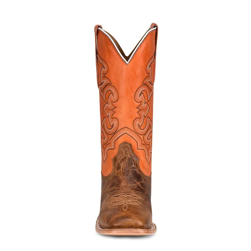 Corral Men's Sand/Orange Top Broad Square Toe Boots Horse Creek