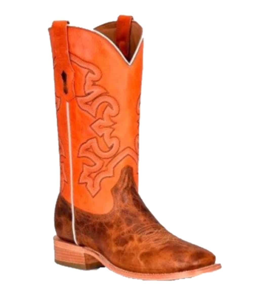 Corral Men's Sand/Orange Top Broad Square Toe Boots Horse Creek