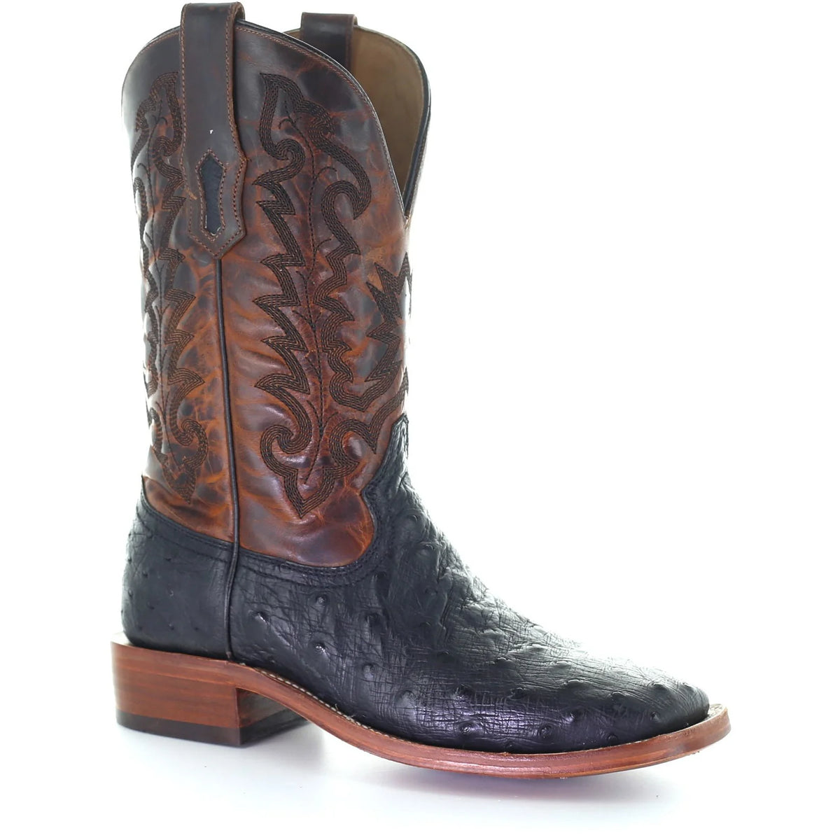 Corral Men’s Rodeo Performance Black Full Quill Ostrich Boot Horse