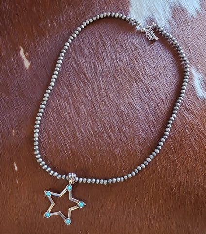 Navajo Pearls Star Necklace