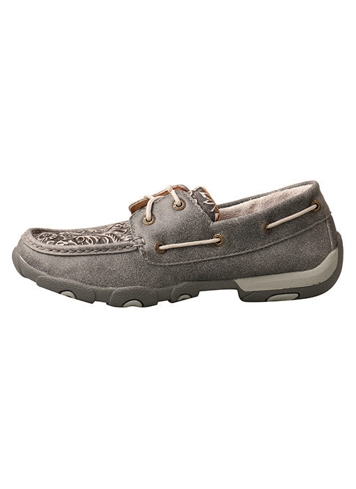 Twisted X Women's Grey Tooled Boat Shoe Driving Mocs – Horse Creek