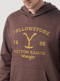 Wrangler Yellowstone Dutton Ranch 1886 Hoodie- Brown Heather