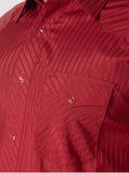 Wrangler Men’s Dobby Snap Shirt-Wine