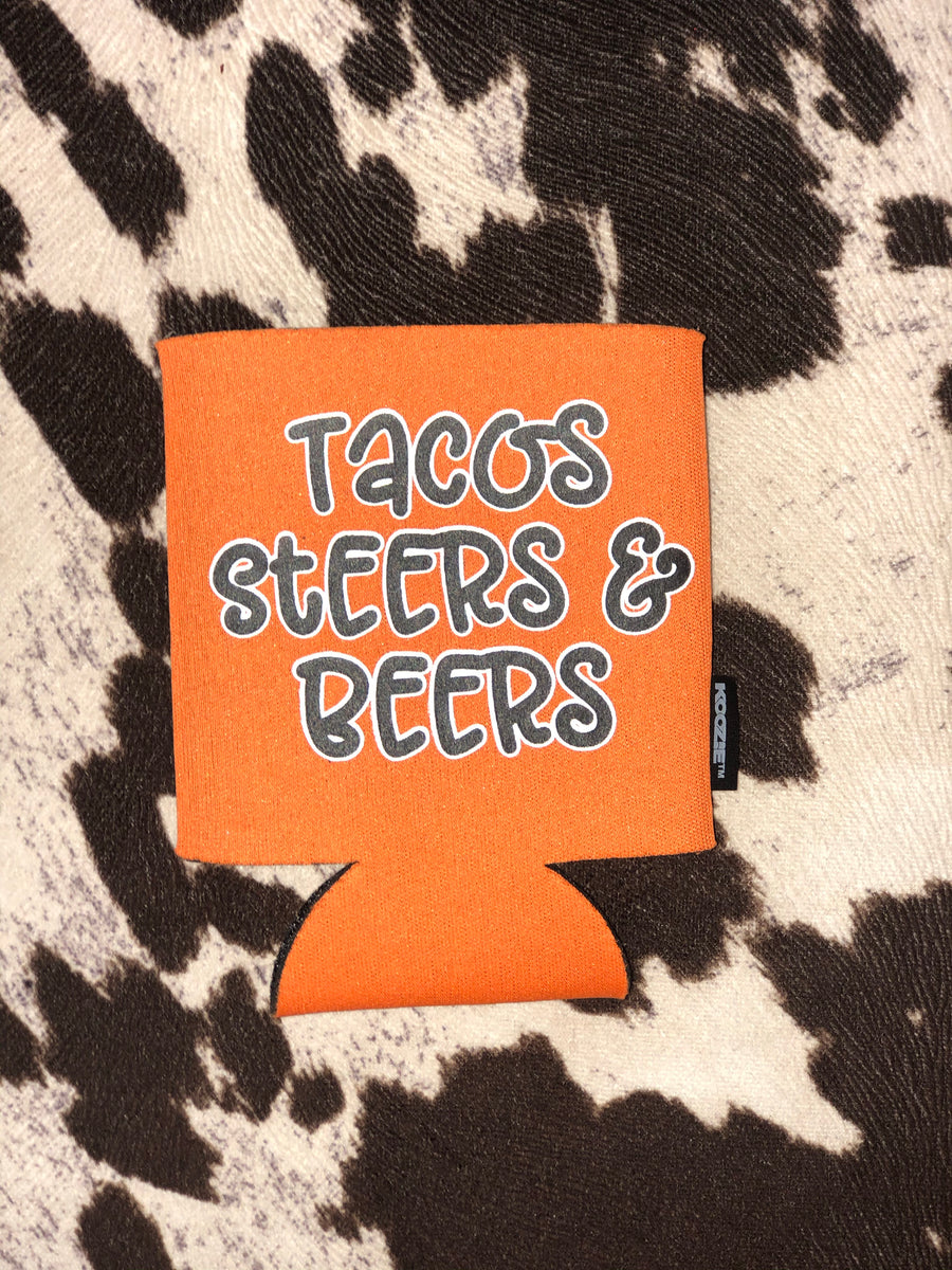 Tacos, Steers & Beers Koozies Horse Creek Outfitters