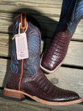 Anderson Bean Men’s Chocolate Brown Caiman Belly Boot
