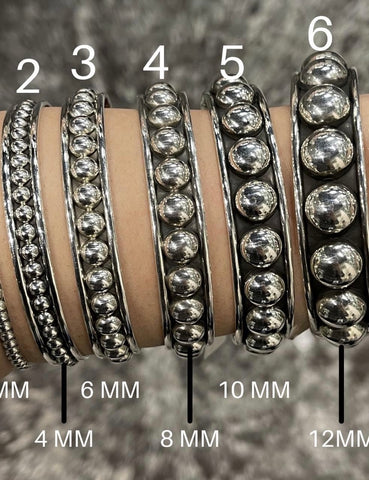 Sterling Silver Dot Bangle Bracelet ls