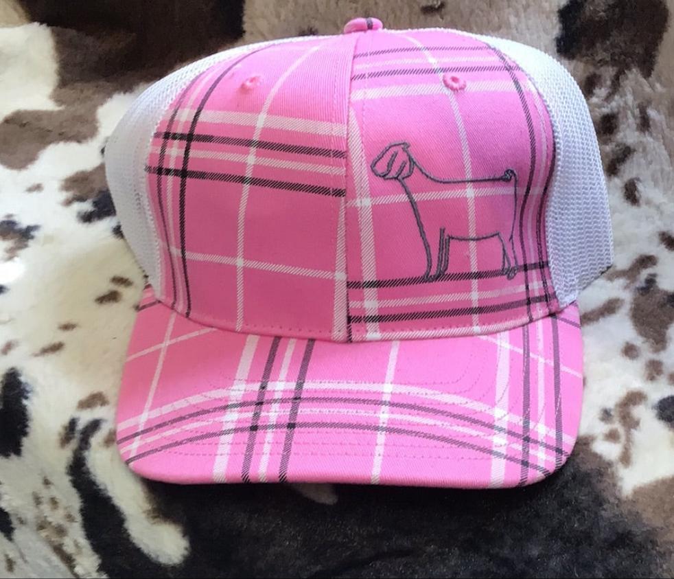 Pink Plaid Goat Cap Horse Creek Outfitters