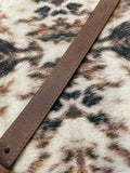 Distressed Brown Leather Stitched Belt