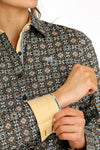 Cinch Women's Gray Medallion Print Shirt