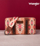 Wrangler Allover Aztec Dual Sided Pint Canvas Wallet