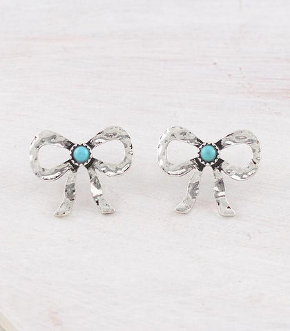Turquoise Bow Earrings