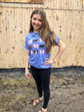 Blue Cattle & Bows Tee