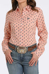 Cinch Women’s Orange Palm Tree Print Shirt