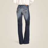 Ariat Women’s Trouser Mid Rise Stretch Entwined Wide Leg Jean-Marine