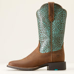 Ariat Women's Round Up Turquoise Blanket Embossed Boot