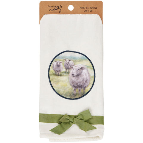 Dish Towel-White Sheep