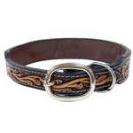 American Darling Leather Tooled & Beaded Dog Collar