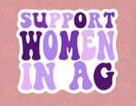 Purple Support Women In Ag Sticker
