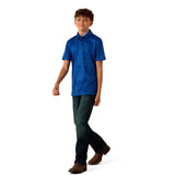 Ariat Youth Boy's Blue Quartz Tribal Striped Print Polo