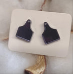 Mirrored Ear Tag Petite Acrylic Earrings