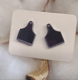 Mirrored Ear Tag Petite Acrylic Earrings