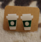 Coffee Cup Petite Acrylic Earrings