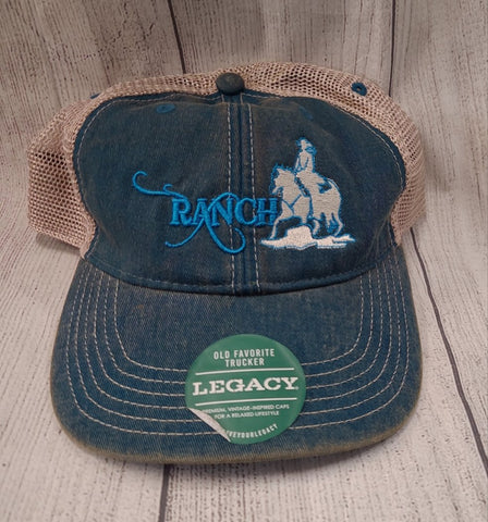 Ranch Horse Girl Cap-Blue