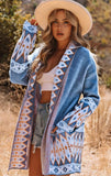 Blue & Orange Aztec Cardigan