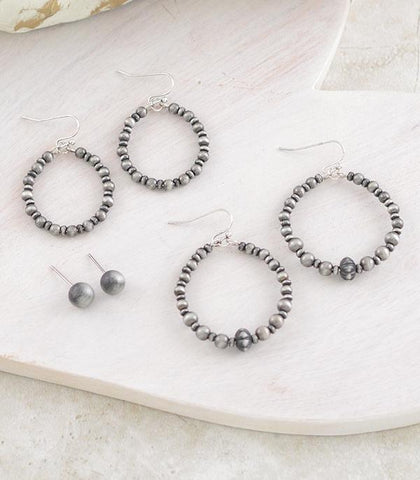 Faux Navajo Pearl Earring Set
