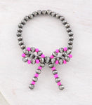 Pink and Navajo Pearl Stretch bracelet