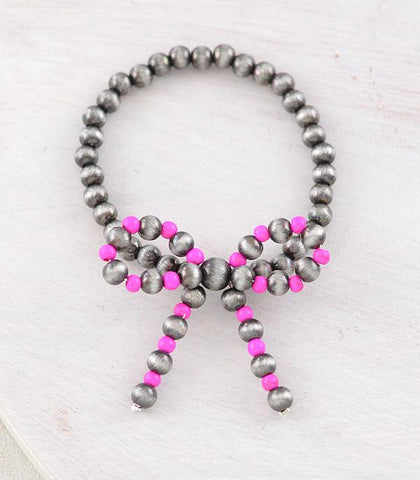 Pink and Navajo Pearl Stretch bracelet