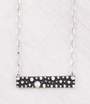 Bubble Textured Bar Pendant Necklace