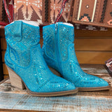 Very G Maze Sparkly Bootie-Turquoise