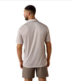 Ariat Men's Taupe Grey Southwest Geo Print Polo