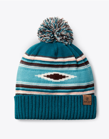 Turquoise Serape Beenie