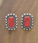 Red & Silver Earrings