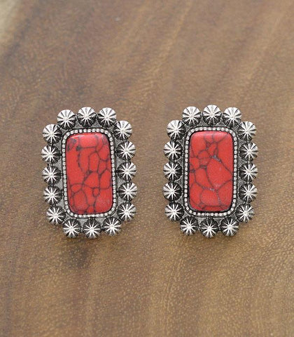 Red & Silver Earrings