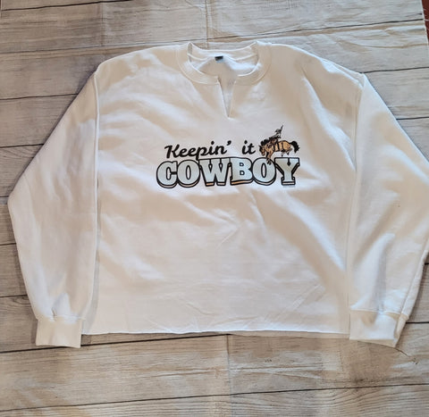 Cropped Keepin’ It Cowboy Sweatshirt