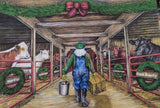CJ Brown “Santa’s Barn At North Pole Farm” Christmas Card