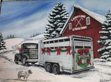 CJ Brown Christmas Card “Candy Cane Stock Farm”