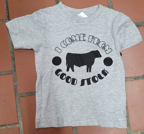 I Come From Good Stock Grey Kids Tee