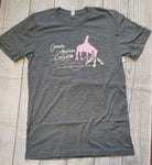Gray & Pink Trail Horse Tee