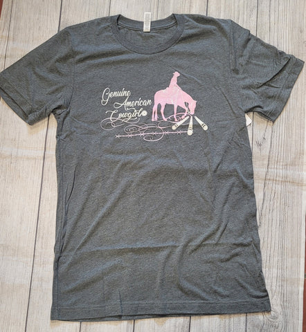 Gray & Pink Trail Horse Tee