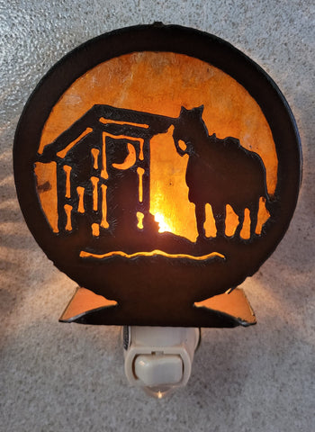Circle Night Light-Horse & Outhouse